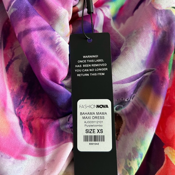 Fashion Nova Bahama Mama Maxi dress Purple Combo - Picture 4 of 7